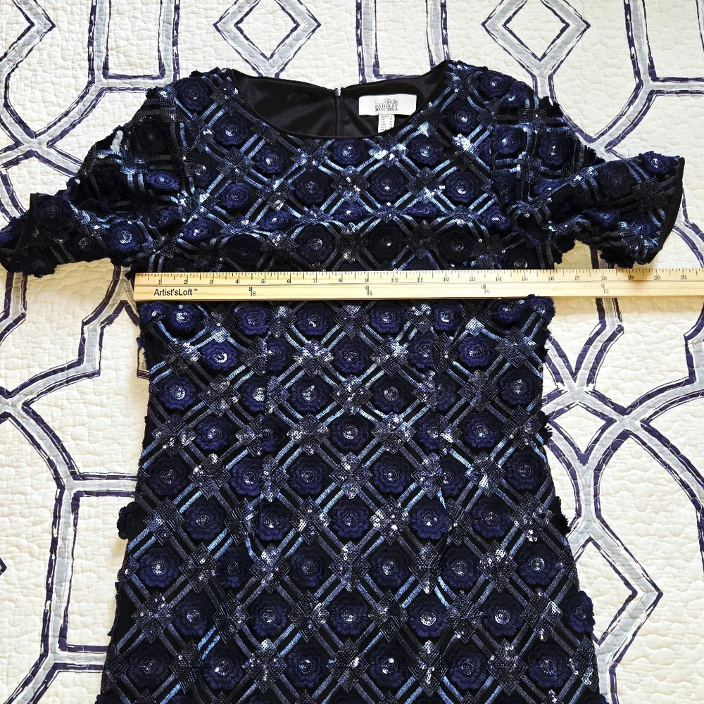 Bagdley Mischka Belle 3D Floral Sequined Dress